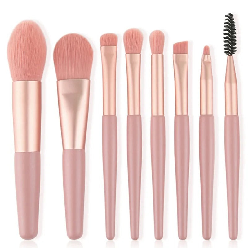 8Pcs Mini Travel Makeup Brush Portable Set