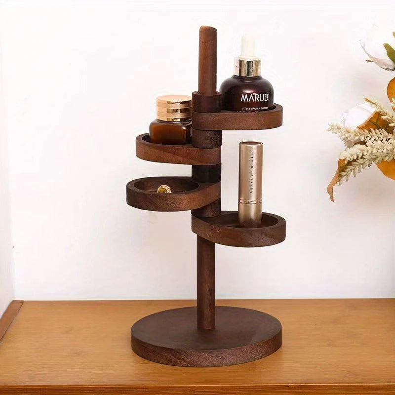 Rotating Wooden Jewelry Storage Rack