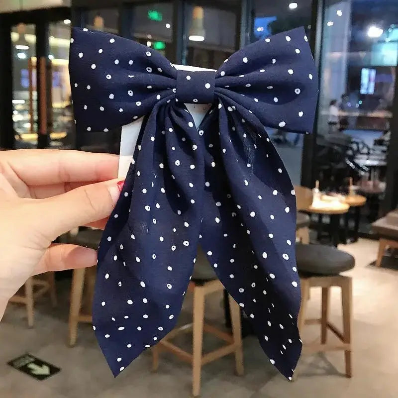 Elegant Fashion Bow & Long Ribbon Hair Clip