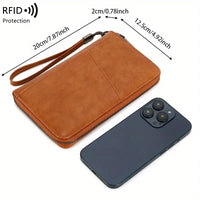 Faux Leather RFID Blocking Passport Wallet