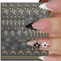 3D/5D Embossed Flower Nail Art Stickers