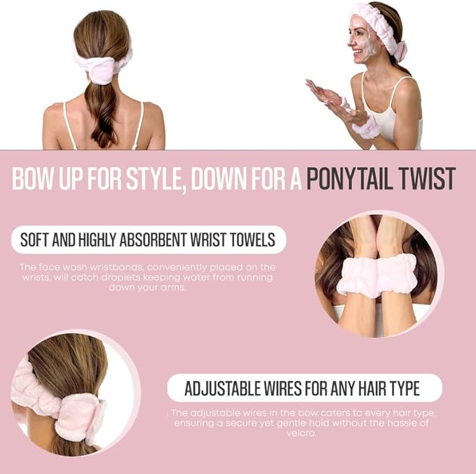 Fluffy Skincare Headbands & Ponytail Holder