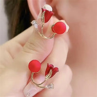 Red Rose Stud Earrings