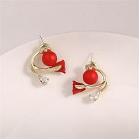 Red Rose Stud Earrings