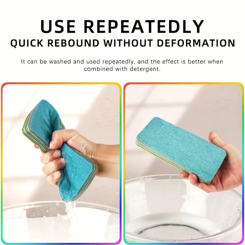 Rainbow Microfiber Cleaning Sponges