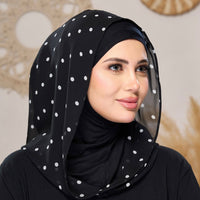 2-in-1 Instant Hijab with Printed Scarf