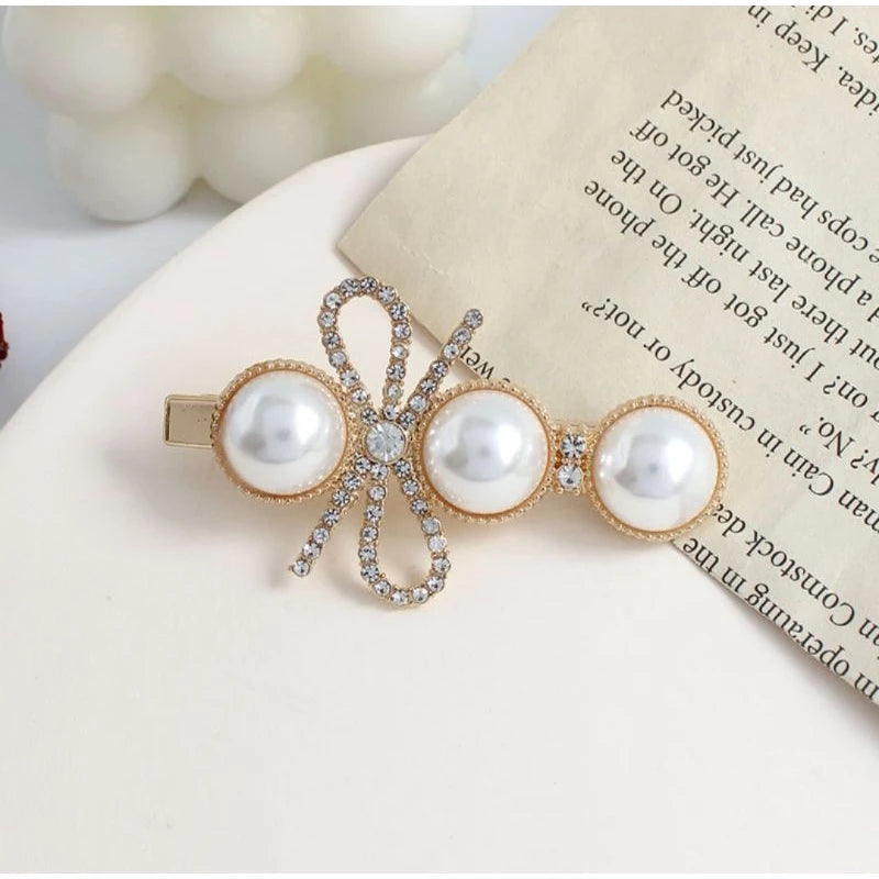 Elegant Ribbon Pearl Hairclip