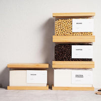 Bamboo Wood Grain Food Storage Dispenser