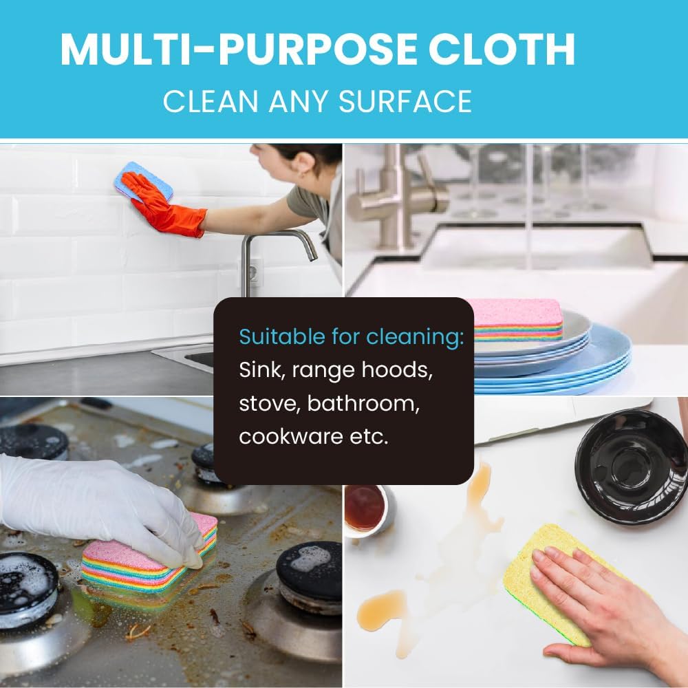 Rainbow Microfiber Cleaning Sponges