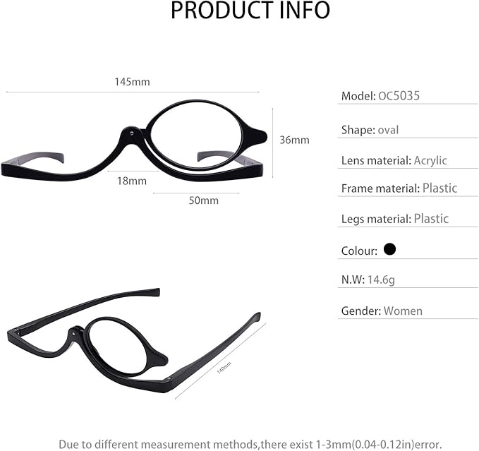 Flip-Down Makeup Reading Glasses