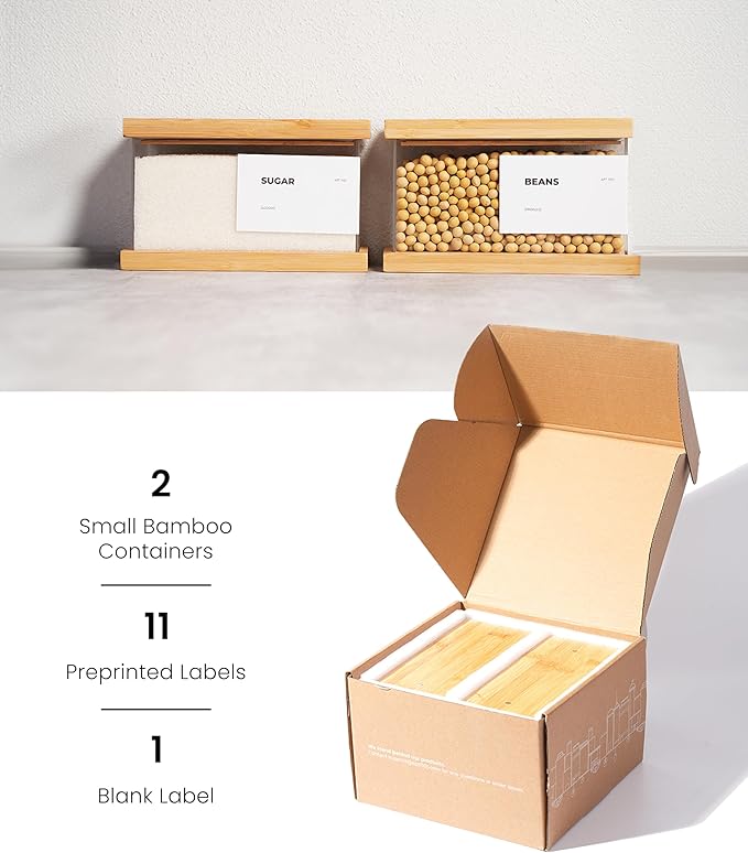 Bamboo Wood Grain Food Storage Dispenser