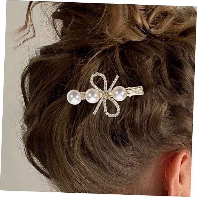 Elegant Ribbon Pearl Hairclip