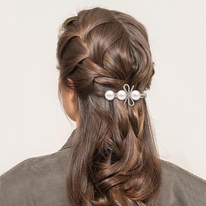 Elegant Ribbon Pearl Hairclip