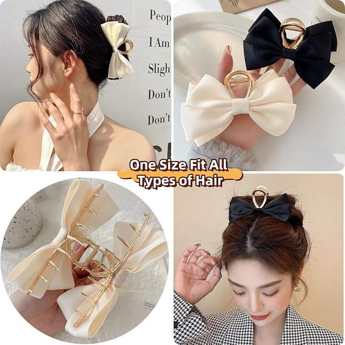 Women's Elegant Butterfly Hair Claw Clip with Bow