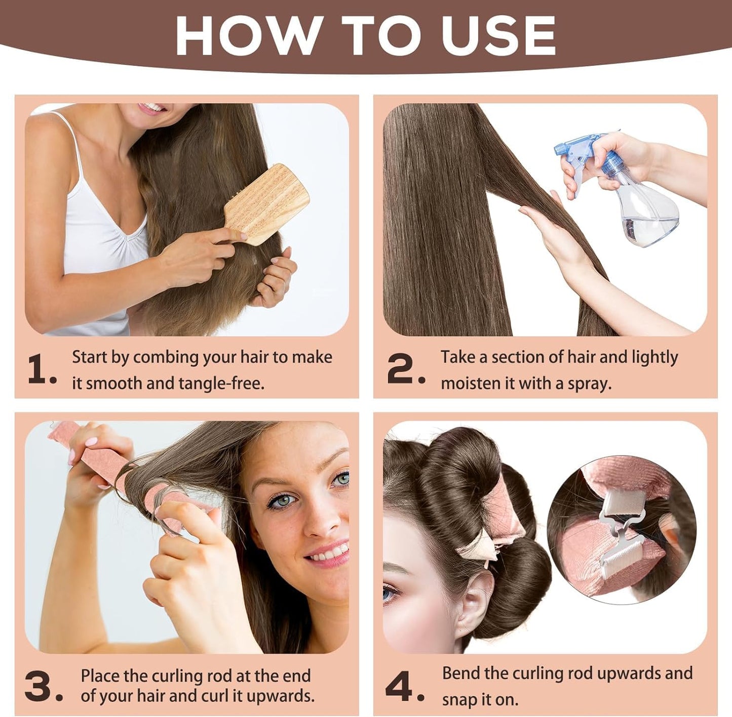 Heatless Curls Rolling Overnight Hair Curlers
