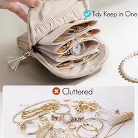 Travel Jewellery Bag – Compact Waterproof PU Leather Jewellery Organizer