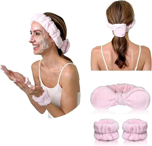 Fluffy Skincare Headbands & Ponytail Holder