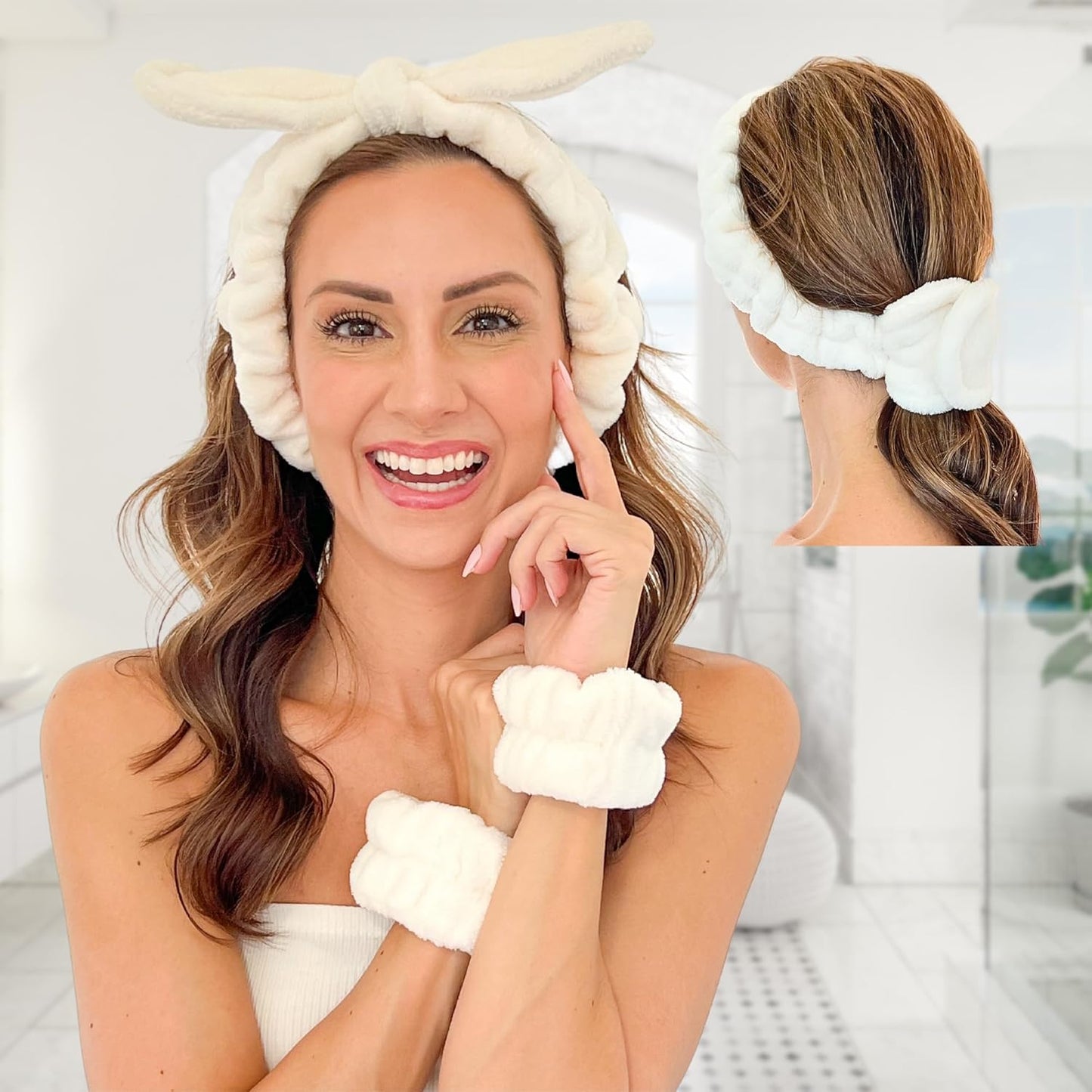 Fluffy Skincare Headbands & Ponytail Holder