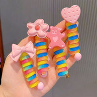 2pcs Telephone Wire Hair Rope For Girl