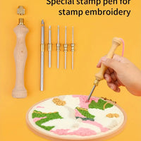 Wooden Handle Embroidery Pen Punch Needle