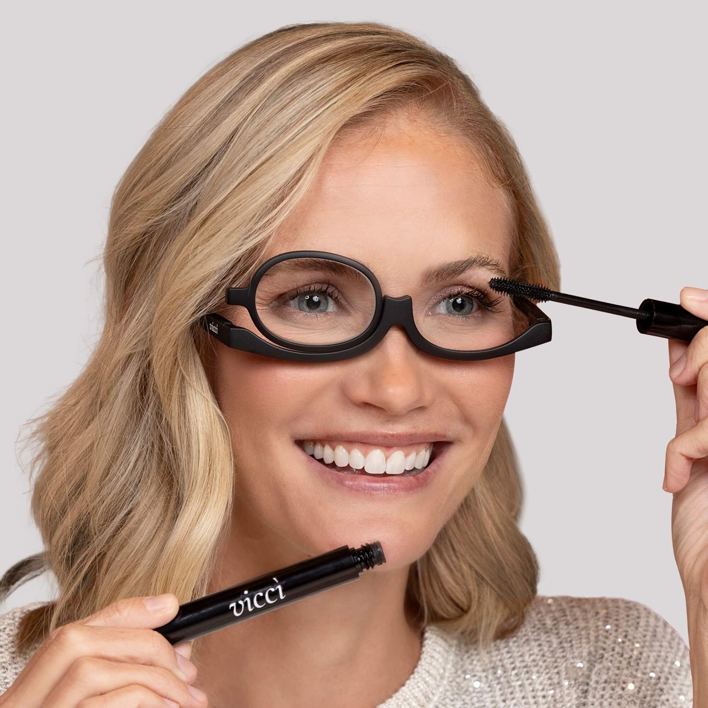 Flip-Down Makeup Reading Glasses