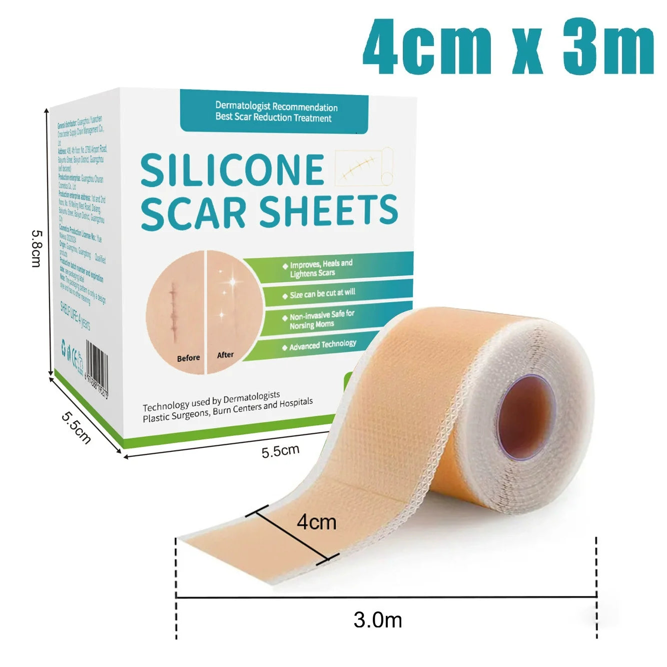 Reusable Medical-Grade Silicone Scar Strips