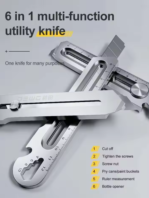 6-in-1 Stainless Steel Utility Knife Multi-Function Tool