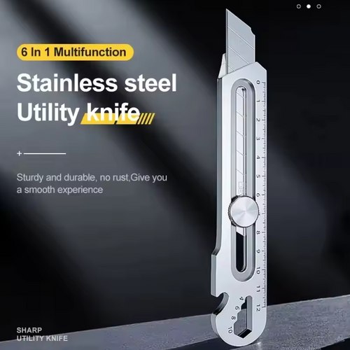 6-in-1 Stainless Steel Utility Knife Multi-Function Tool