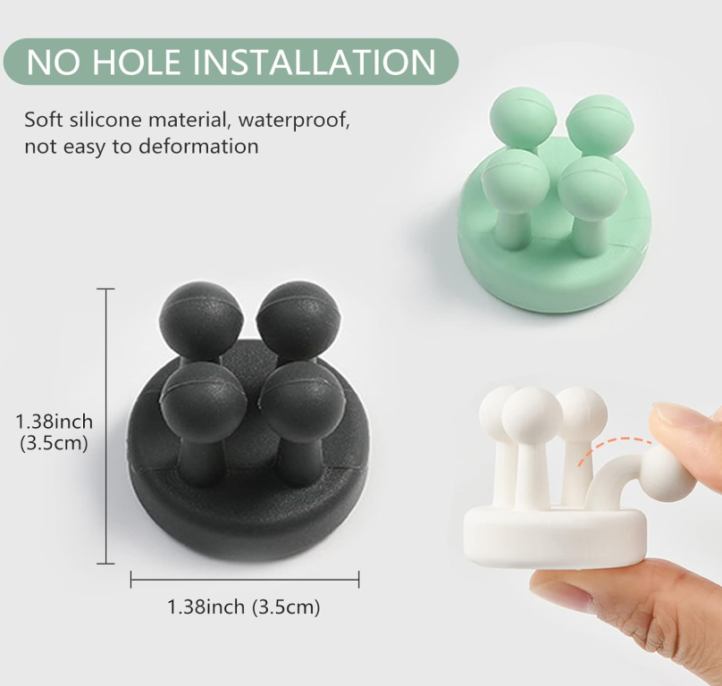 3Pcs Wall Mounted Silicone Toothbrush Holder