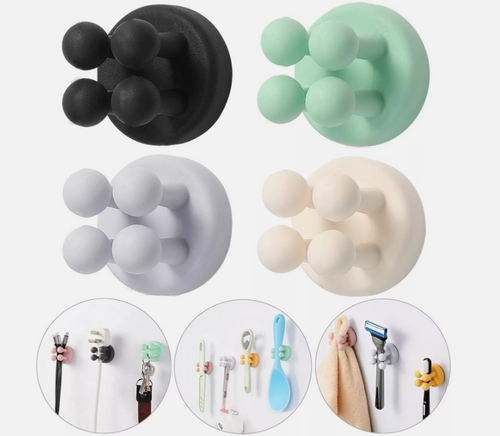 3Pcs Wall Mounted Silicone Toothbrush Holder