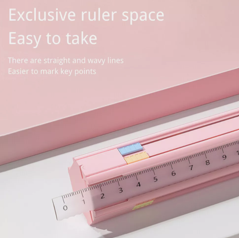 Cute Hexagonal Standing Pen Box With Ruler