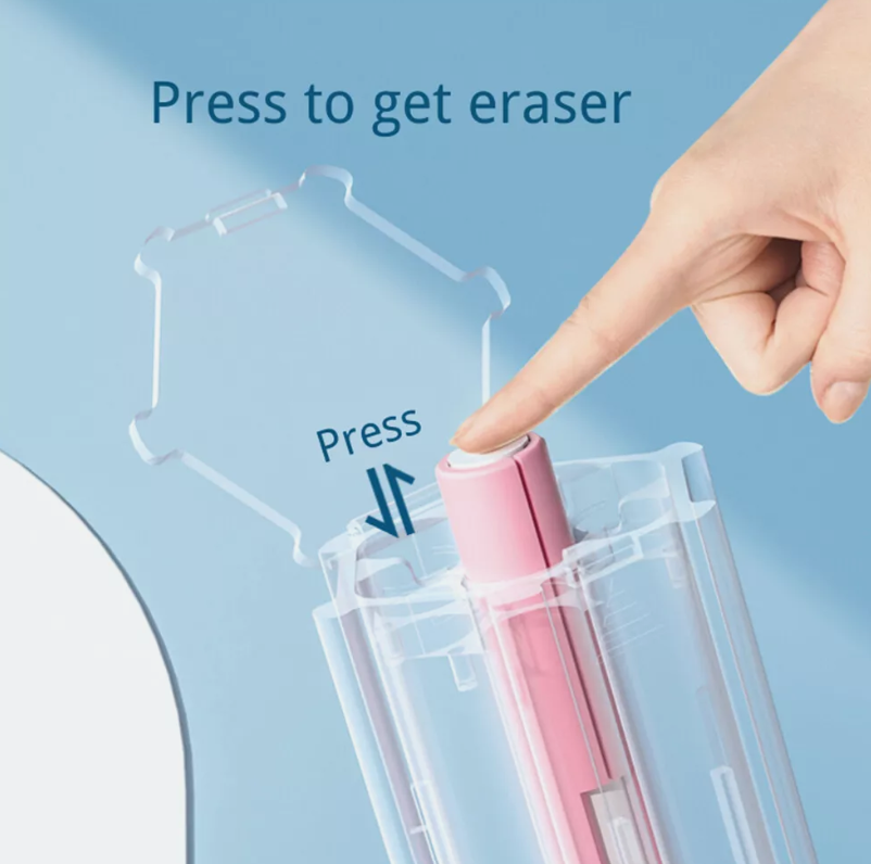 Cute Hexagonal Standing Pen Box With Ruler