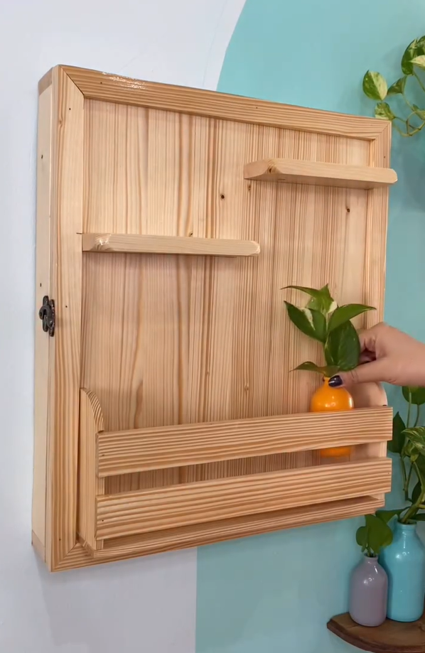 Wooden Wall-Mounted Plant Holder