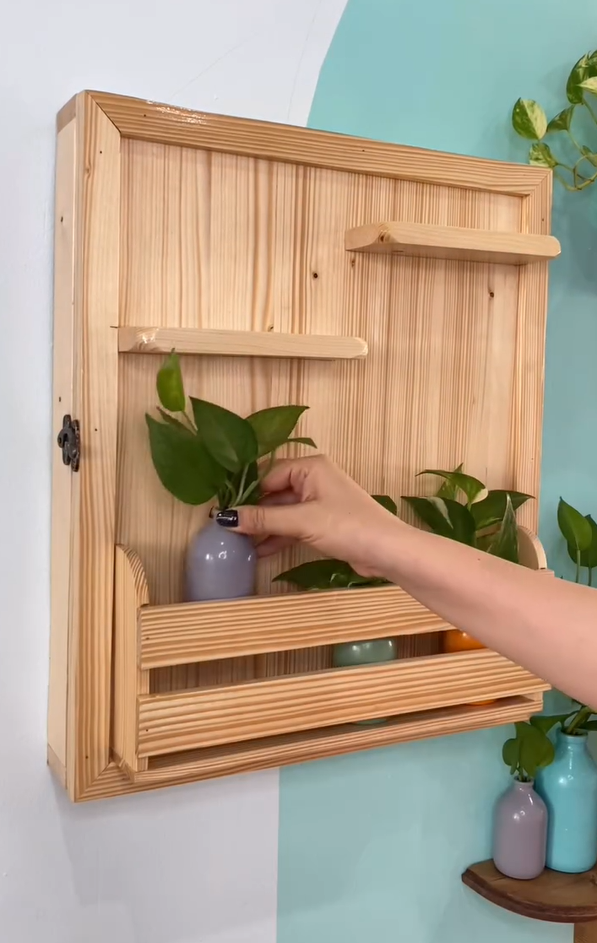 Wooden Wall-Mounted Plant Holder