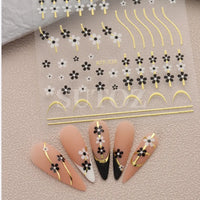 3D/5D Embossed Flower Nail Art Stickers