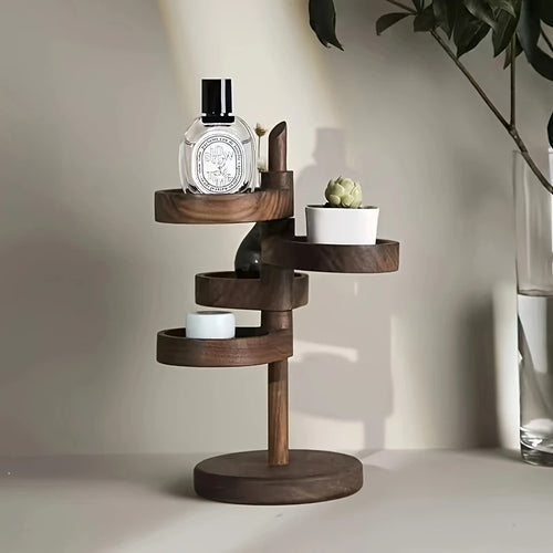 Rotating Wooden Jewelry Storage Rack