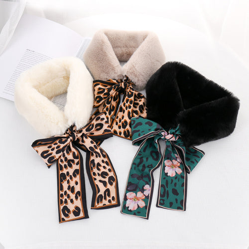 Plush Wrap Bow Tie Neck Warmer