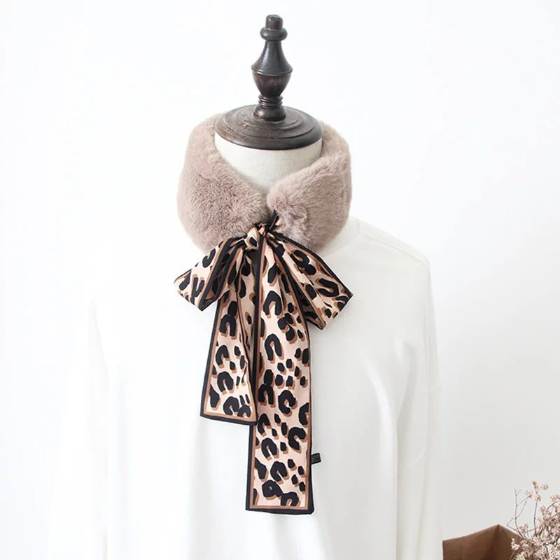 Plush Wrap Bow Tie Neck Warmer
