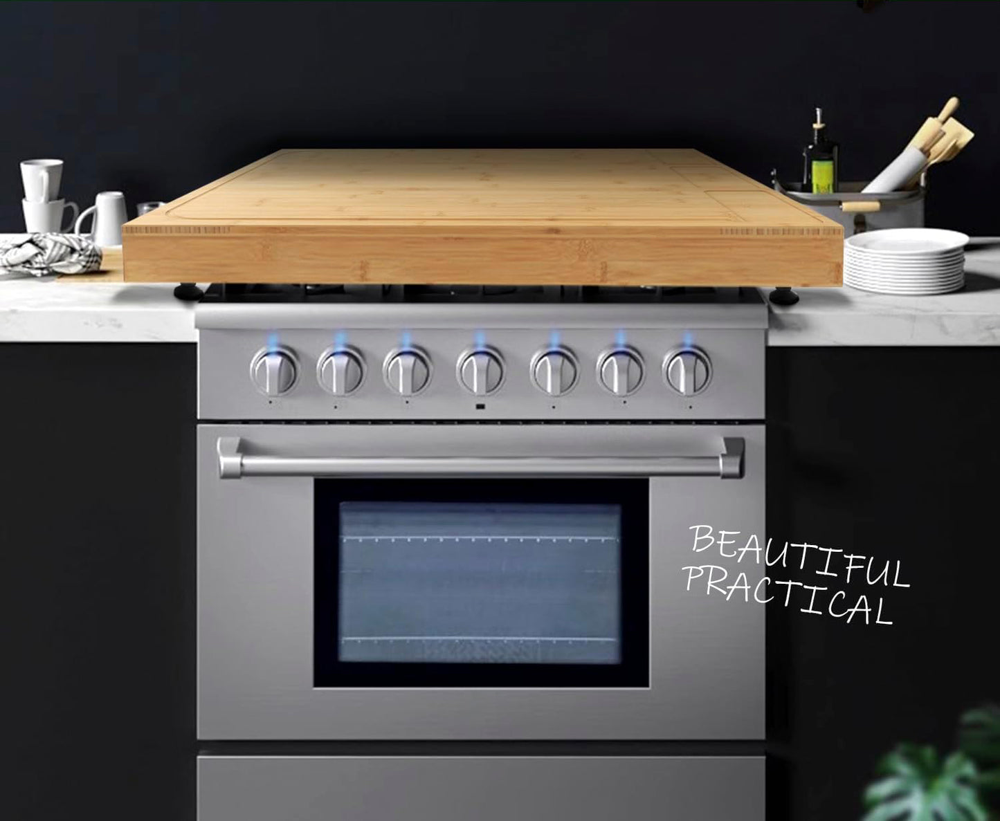 Pure Wooden Chopping Board And Stovetop Cover
