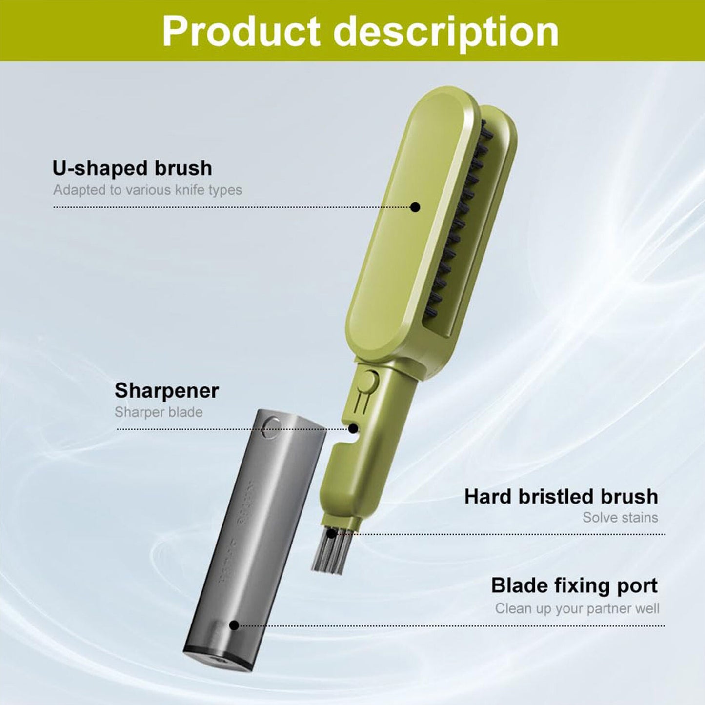 Double Sided Cleaning 4 in 1 Multifunctional Knife Brush