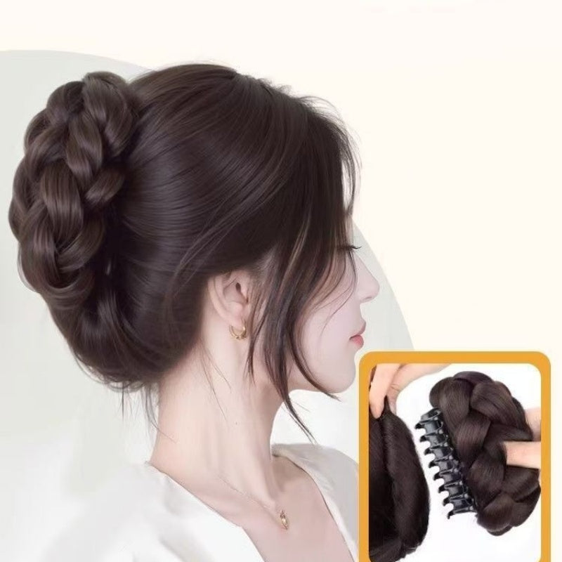 Fluffy Braided Bun Clip