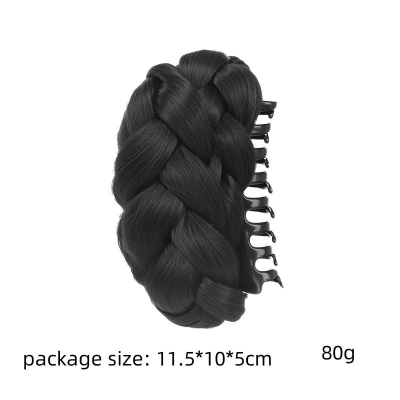 Fluffy Braided Bun Clip