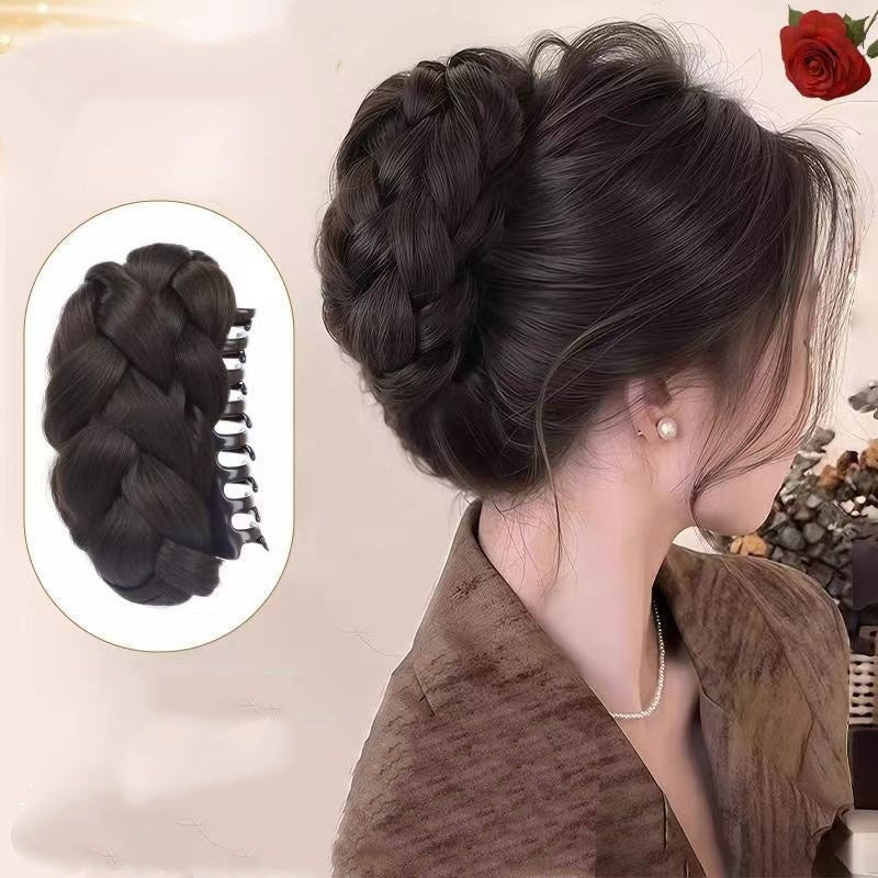 Fluffy Braided Bun Clip