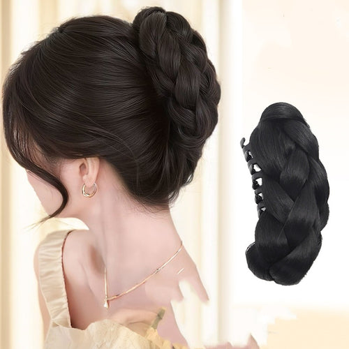Fluffy Braided Bun Clip