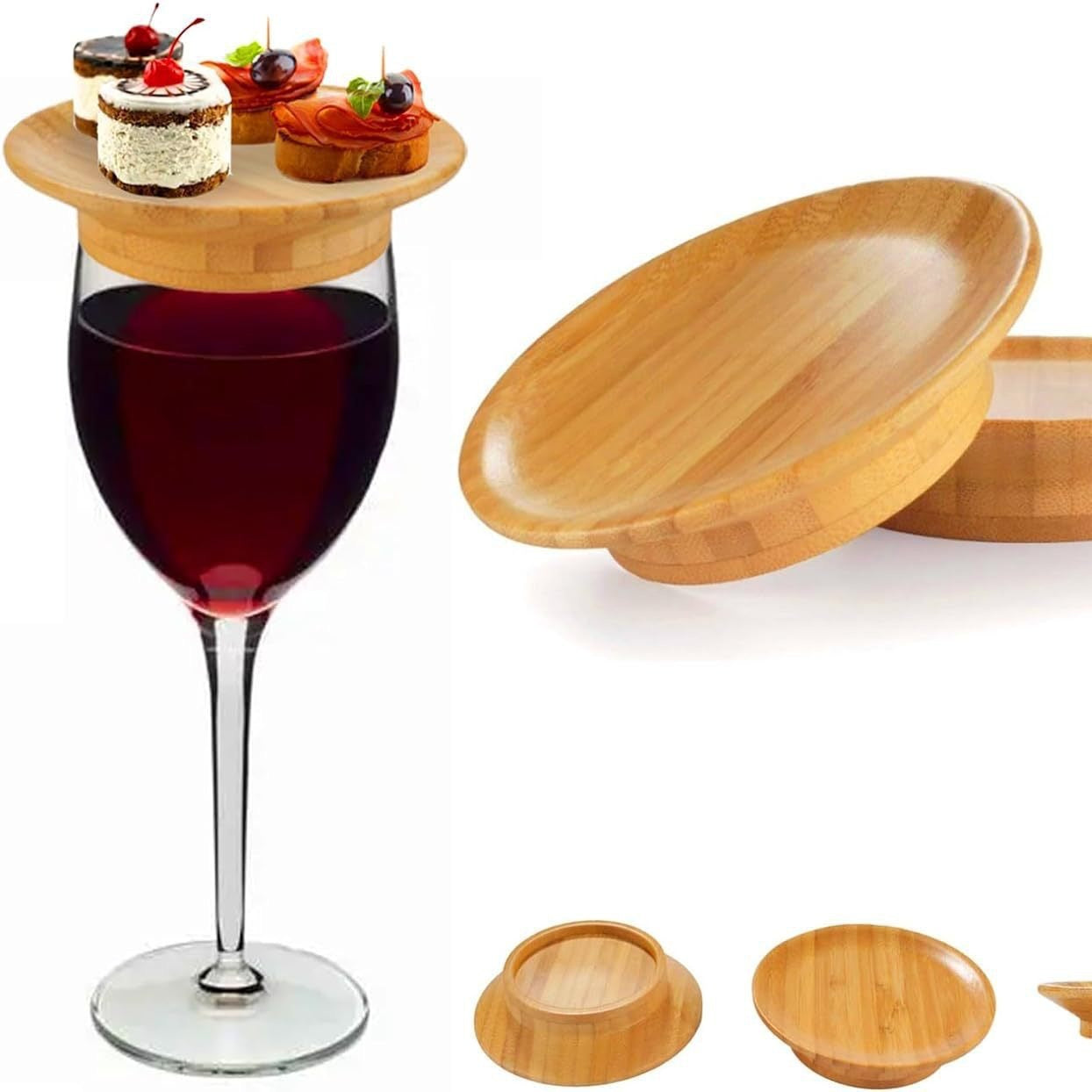 Bamboo Wine Glass Topper Coasters