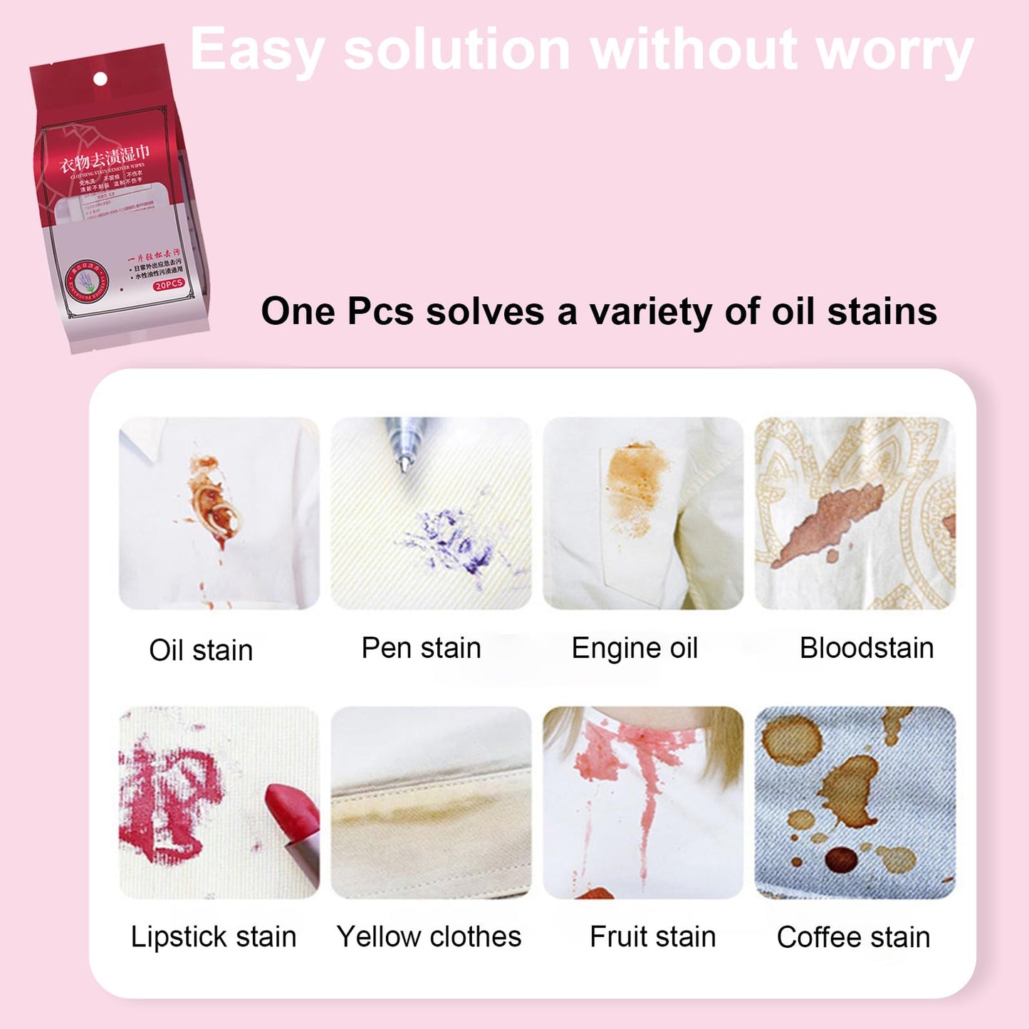 Clothing Care Clean Wipes
