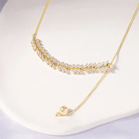 Zircon Wheat Pendant Necklace