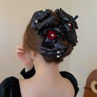 Diamond Bow Flower Hair Claw Clip