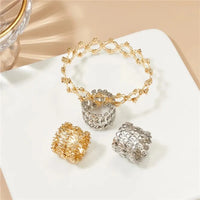 Stretchable Shiny Crystal Ring Bracelet