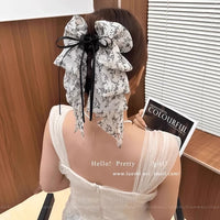 Ribbon Mesh Bow Hair Clamp Grab Clip